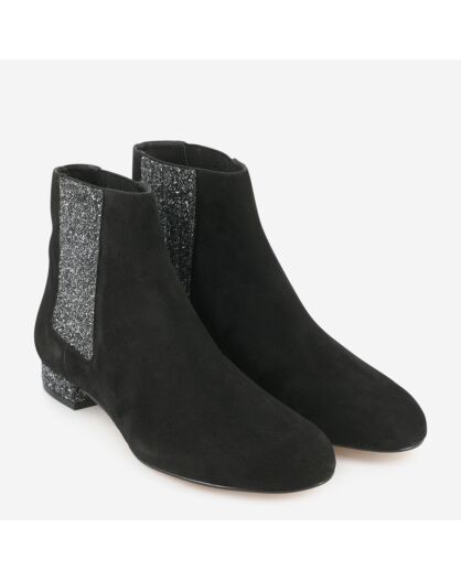Chelsea Boots Efragon en Velours de Cuir noires